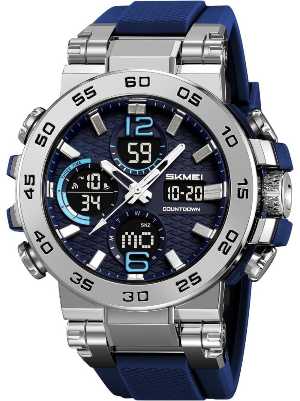 Men's Blue Analog Digital Sport Military Dual Display 50M LED Wrist Watches